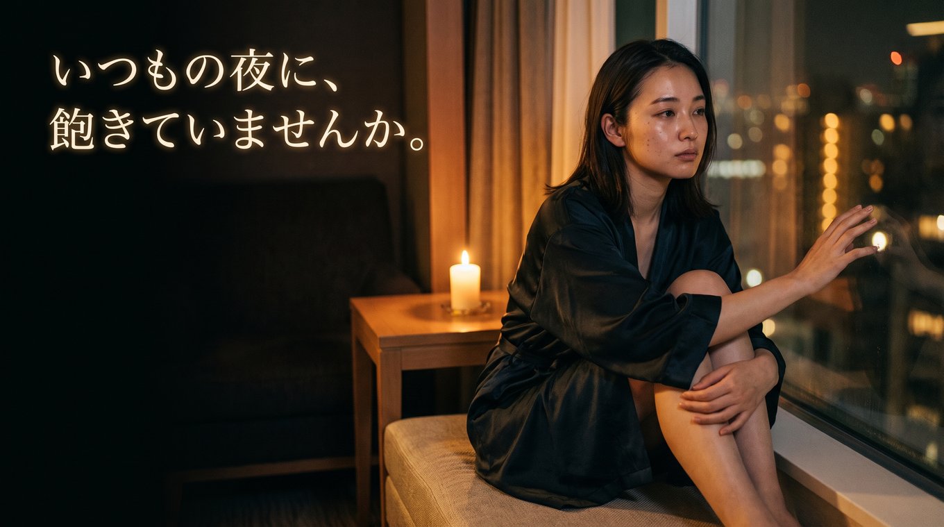 いつもの夜に、飽きていませんか。——キャンドルの灯りの中の女性